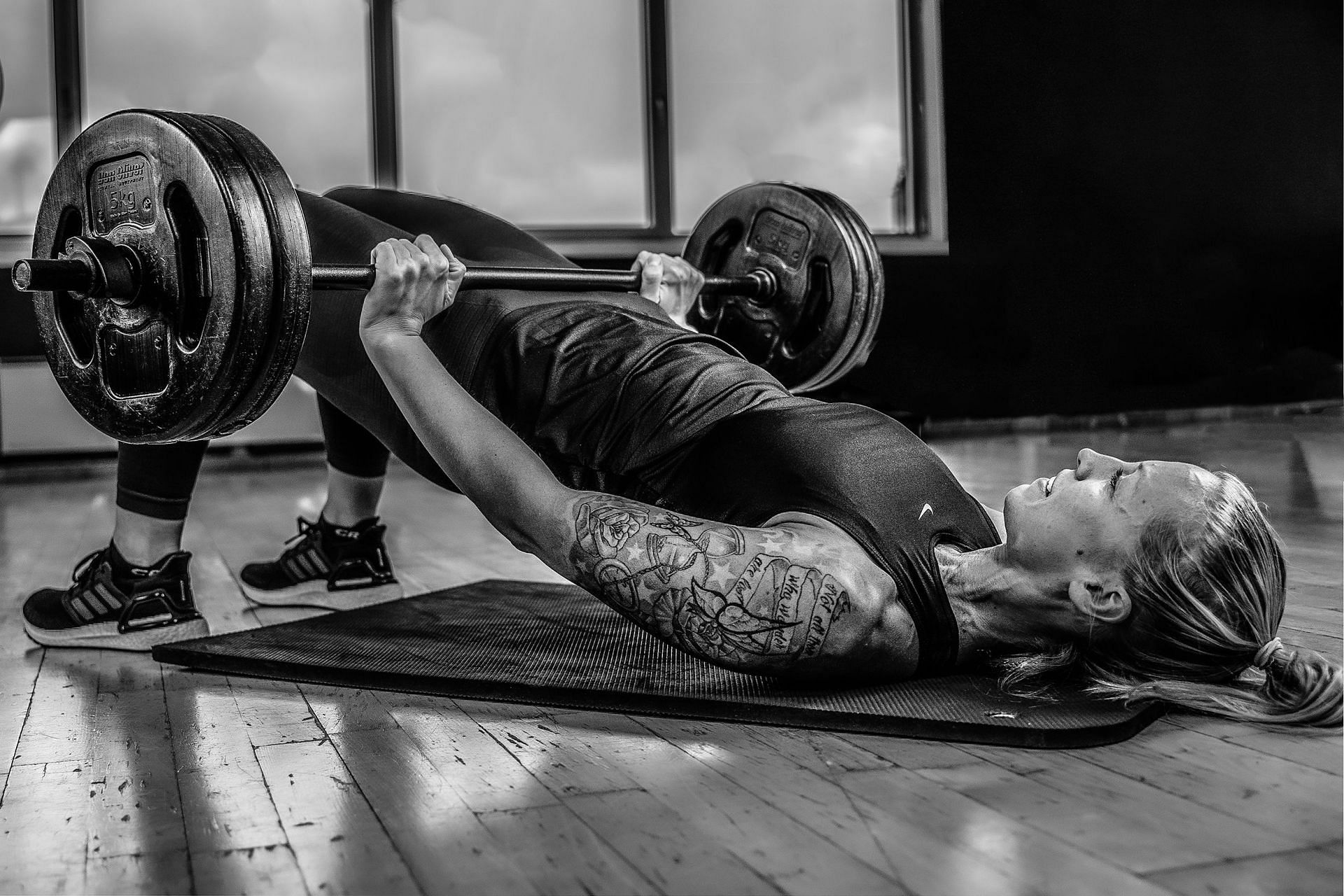 Floor hip thrusts are a variation you can attempt, but consult your trainer first. (Image via Flickr)